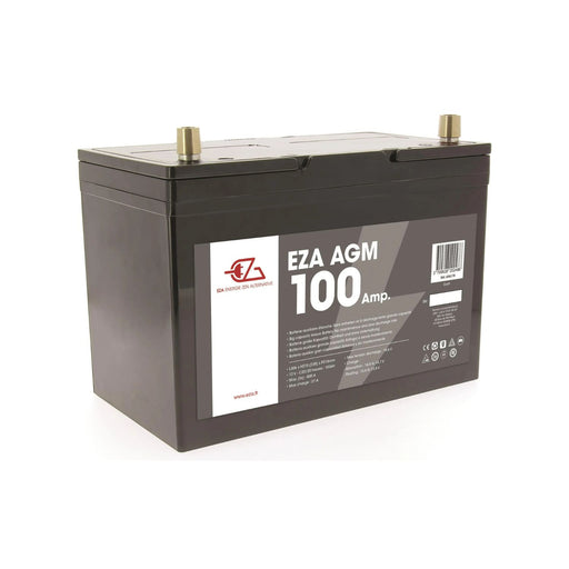 Batería auxiliar AGM EZA Power Line 100 Ah de alta capacidad para caravanas y autocaravanas