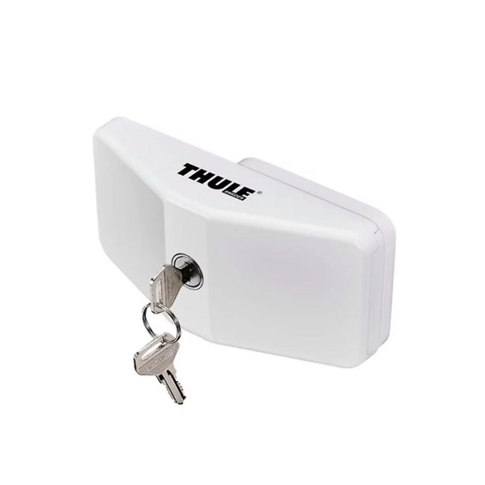 Bloqueador de puerta Thule Door Lock con llaves insertadas para seguridad en autocaravana