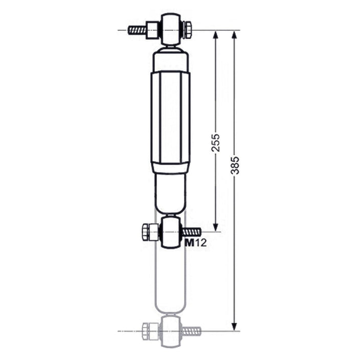 Dimensiones y especificaciones del amortiguador AL-KO Octagon Verde 900 kg