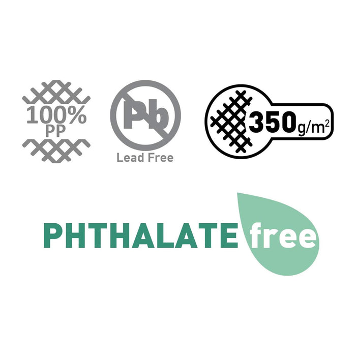 Especificaciones de la alfombra Brunner Balmat Premium: 100% PP, libre de plomo y sin ftalatos, densidad 350 g/m²