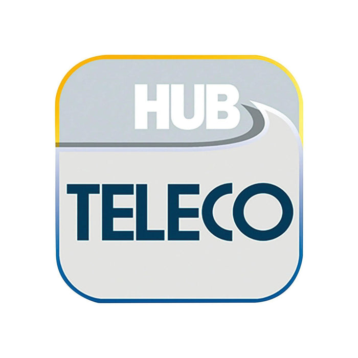 Logotipo HUB TELECO para sistemas de antenas y telecomunicaciones