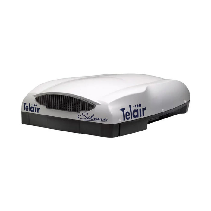 Telair Silent Plus 8100H vista lateral izquierda carcasa blanca instalación techo autocaravana