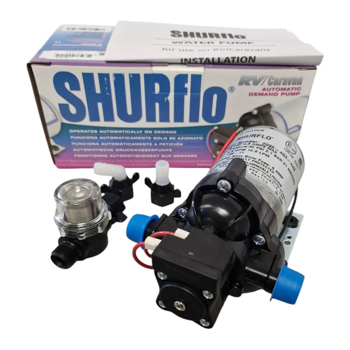 Kit completo de bomba Shurflo 12V con filtro y accesorios