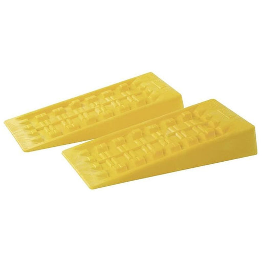 Par de calzos niveladores Fiamma Level System Magnum amarillos para nivelar autocaravana o caravana en terreno irregular