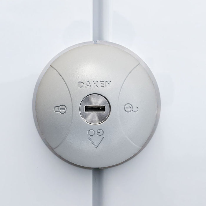 Cerradura antirrobo Daken Saturn Go blanca vista frontal – zamak pintada blanca