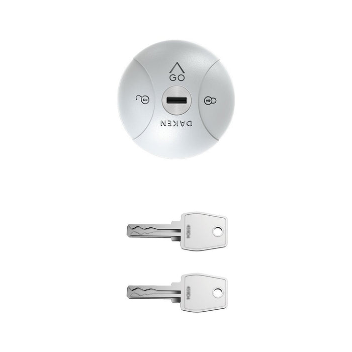 Cerradura antirrobo Daken Saturn Go gris vista frontal – zamak pintado gris