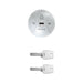 Cerradura antirrobo Daken Saturn Go gris vista frontal – zamak pintado gris
