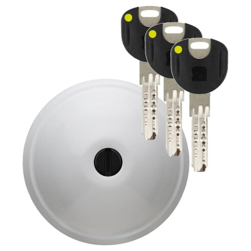 Cerradura MERONI UFO3 Comfort blanco con llaves de seguridad incluidas