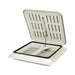 Claraboya TF-40 abierta con rejilla de ventilación y junta de estanqueidad