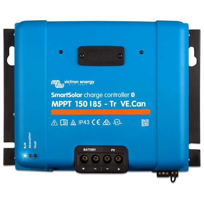 Controlador de carga solar Victron Energy SmartSolar MPPT 150V 85A con conexión VE.Can visto de frente.