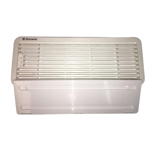 Vista frontal de la rejilla de ventilación Dometic LS 200 en color blanco