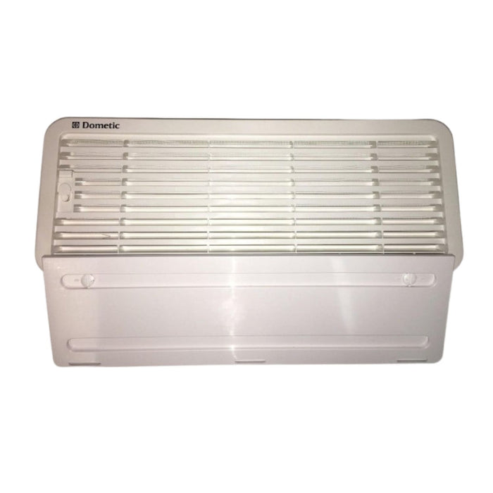 Vista frontal de la rejilla de ventilación Dometic LS 200 en color blanco