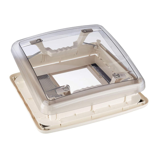 Vista interior de la claraboya Dometic Mini Heki S 43–60 sin ventilación forzada con apertura manual