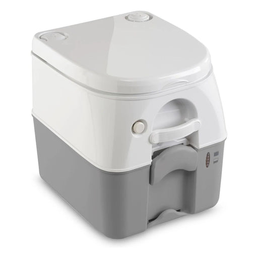Sanitario portátil Dometic WC 976 cerrado, color blanco y gris, capacidad 18.9 litros