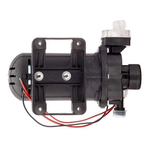 Vista inferior de la bomba Fiamma Aqua 8 7 L/min 12V con soporte Silent Plate antivibración