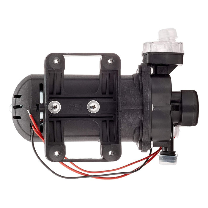 Vista inferior de la bomba Fiamma Aqua 8 7 L/min 12V con soporte Silent Plate antivibración