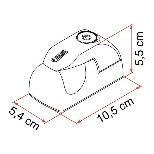 Medidas y dimensiones del Fiamma Kit Security Lock con esquema técnico de instalación