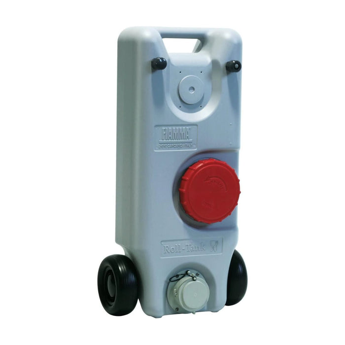 Depósito de agua potable Fiamma Roll Tank 40W de 40 litros con ruedas y asa de transporte