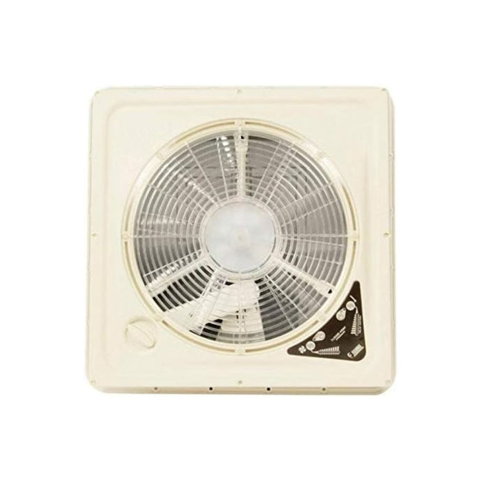 Vista frontal interior de la claraboya con ventilador Fiamma Turbo Vent Premium cristal