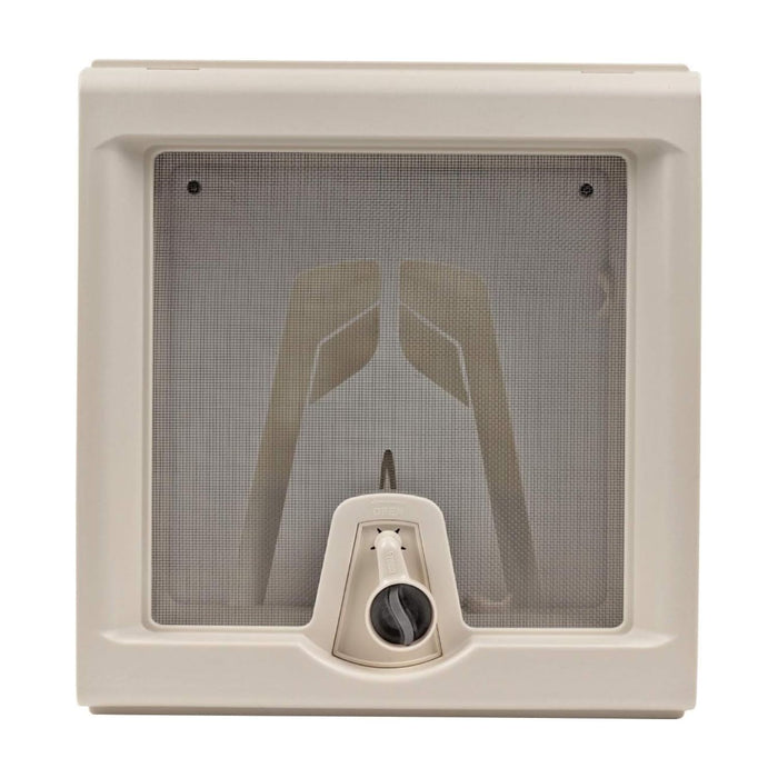 Vista interior de la claraboya Fiamma Vent 28 blanca con mosquitera integrada