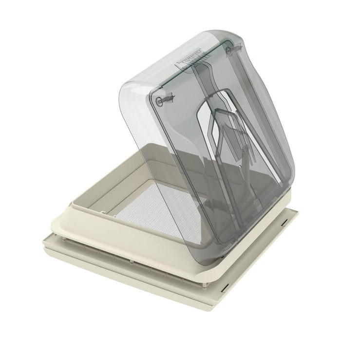 Claraboya Fiamma Vent 28F Cristal abierta en posición de ventilación