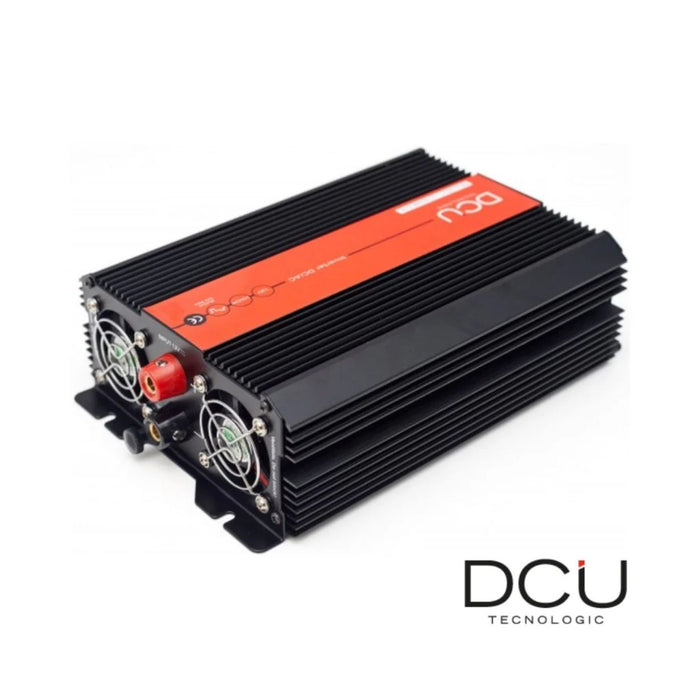 Vista trasera del inversor DCU 12V 1000W con ventiladores y conexiones