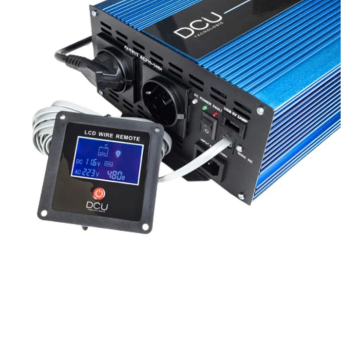 Inversor DCU 12V de onda pura 3000W con display LCD remoto