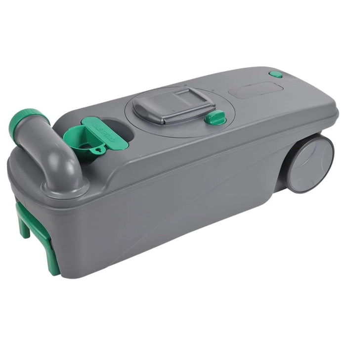 Vista lateral del depósito Thetford C400 con ruedas integradas