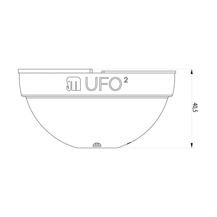 Dimensiones laterales de la cerradura de seguridad Meroni UFO2