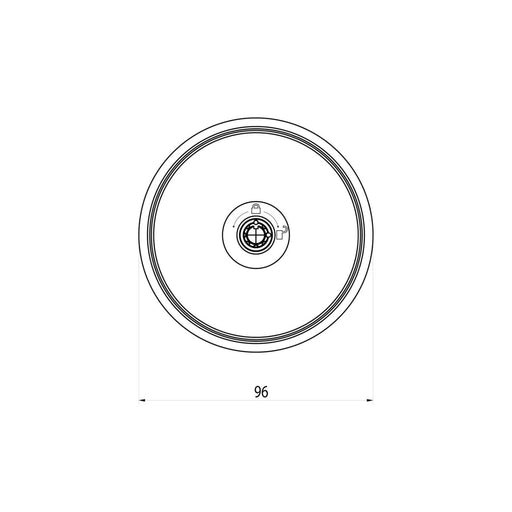 Plano frontal de la cerradura Meroni UFO3 Smart Duo blanca con diámetro de 96 mm