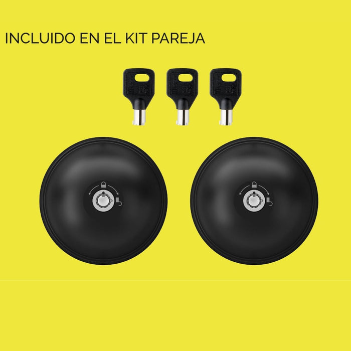 Kit Meroni UFO3 Smart Duo negro con dos cerraduras de seguridad para furgoneta y tres llaves incluidas