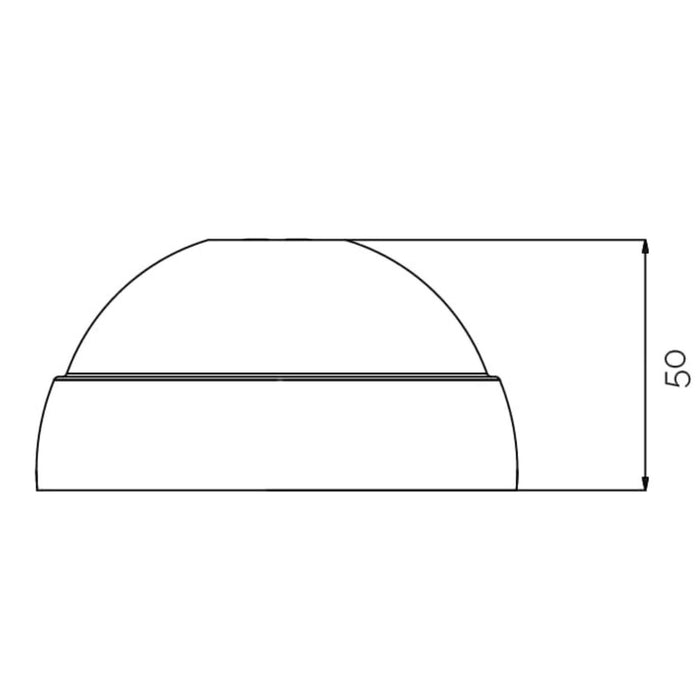 Plano técnico lateral Meroni UFO3 Smart Duo negro cerradura antirrobo para furgoneta altura 50 mm