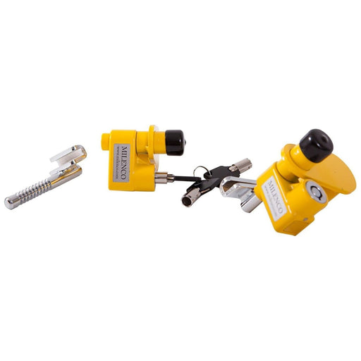 Kit Milenco bloqueador de patas para caravana con dos cerraduras, llaves y accesorios de montaje