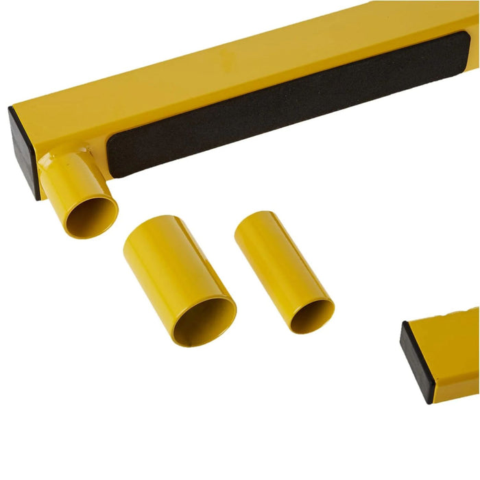 Vista del sistema antirrobo Milenco Cepo Compacto con adaptadores incluidos