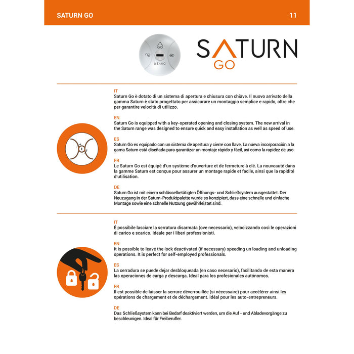 Antivol Daken Saturn Go Black pour Fourgonnette