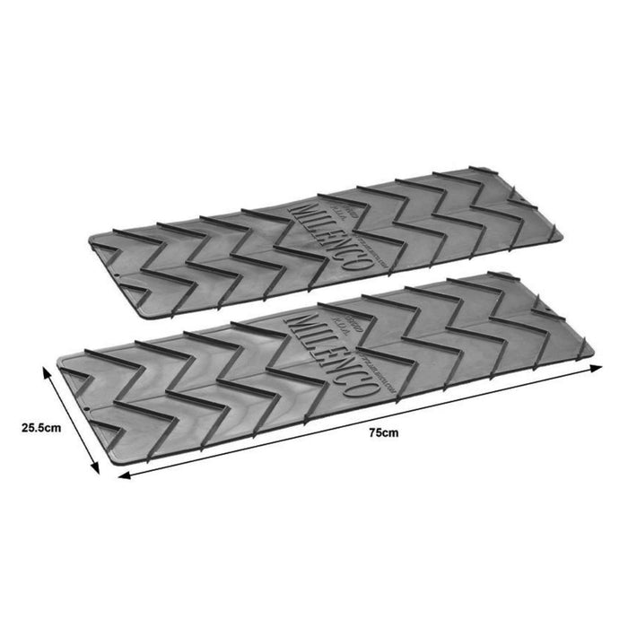 Dimensiones de 75 cm de largo por 25.5 cm de ancho de las placas antideslizantes Milenco