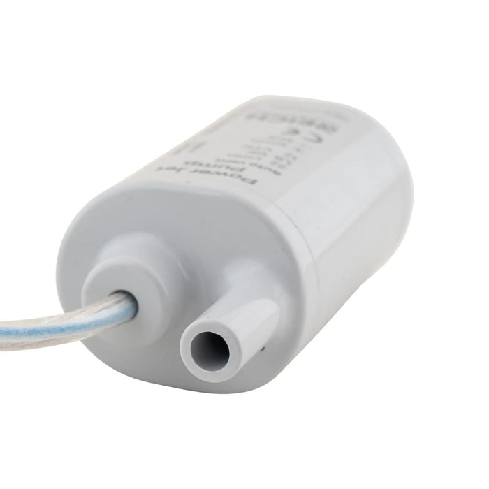 Vista lateral de la bomba Reich Power Jet 22 l/min con salida de agua y cable de alimentación