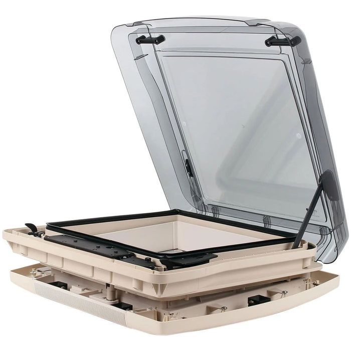 Claraboya Remis Remitop Vario II 40x40 cm abierta con brazo elevador