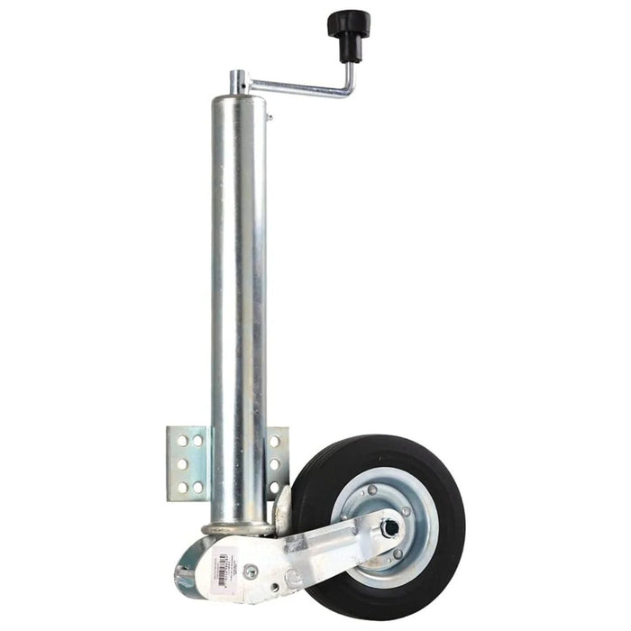 Rueda jockey automática de acero con tubo de 60 mm y capacidad de 400 kg vista completa