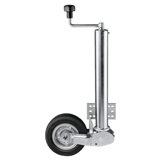 Vista general de la rueda jockey automática de acero con tubo de 60 mm y capacidad de 400 kg