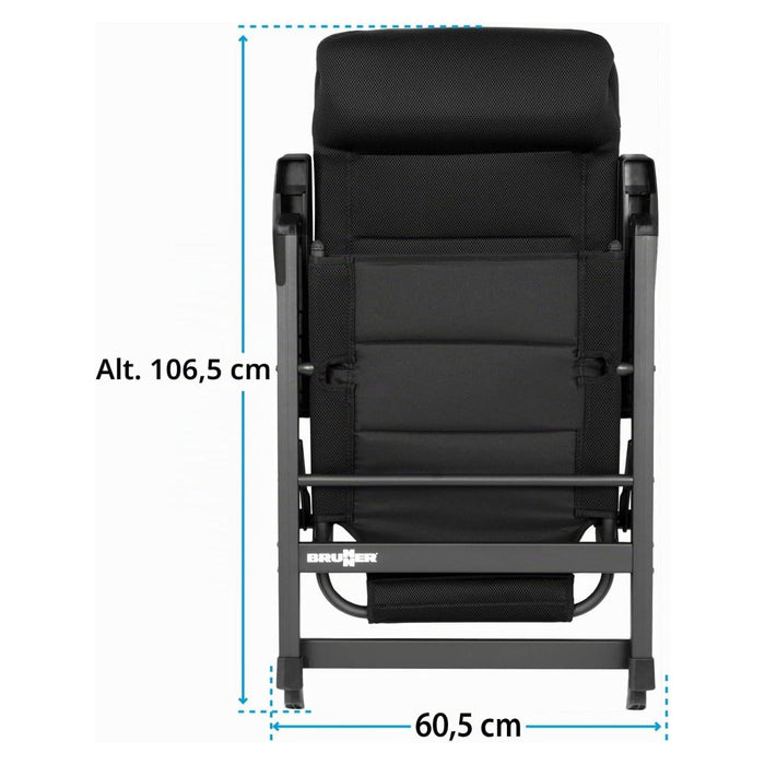 Medidas de la silla plegada Brunner Skye 3D: 106,5 cm de alto por 60,5 cm de ancho