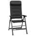 Silla plegable de camping Brunner Skye 3D en color negro con reposacabezas y estructura de aluminio