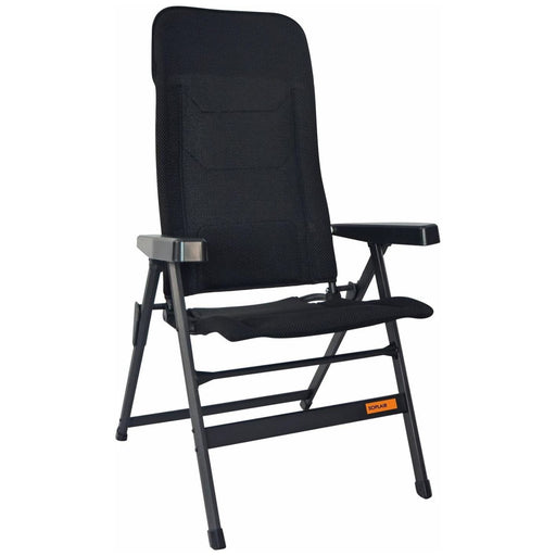 Sillón plegable Soplair Major negro vista frontal con reposabrazos