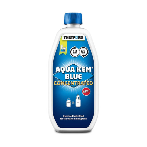 Botella de Thetford Aqua Kem Blue Concentrated de 0.78 litros para depósitos de inodoro portátil.