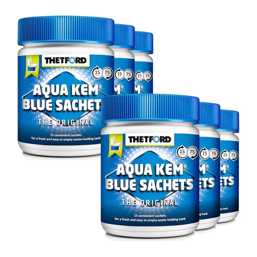 Pack de 90 bolsas Thetford Aqua Kem Blue para WC químico en formato de frascos múltiples