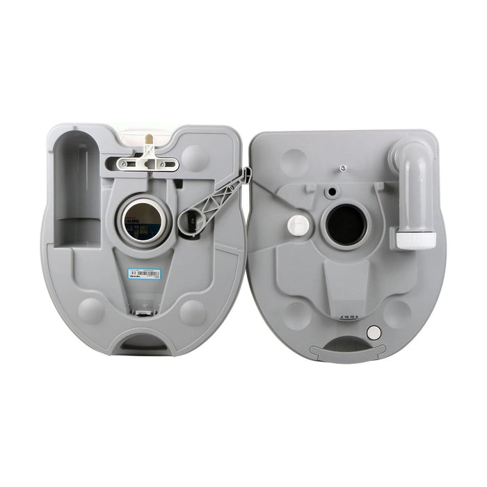 Depósitos superior e inferior desmontados del inodoro portátil Thetford Porta Potti 565P