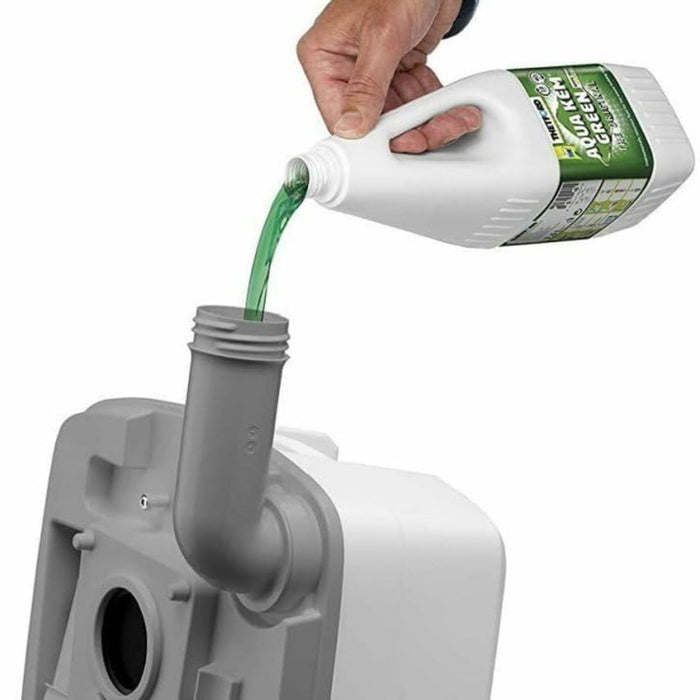 Vaciado del depósito de residuos del inodoro portátil Thetford Porta Potti Qube 145