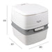 Dimensiones y medidas del inodoro químico portátil Thetford Porta Potti Qube 165