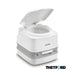 Inodoro portátil Thetford Porta Potti Qube 335 con tapa abierta y diseño compacto para caravanas y embarcaciones