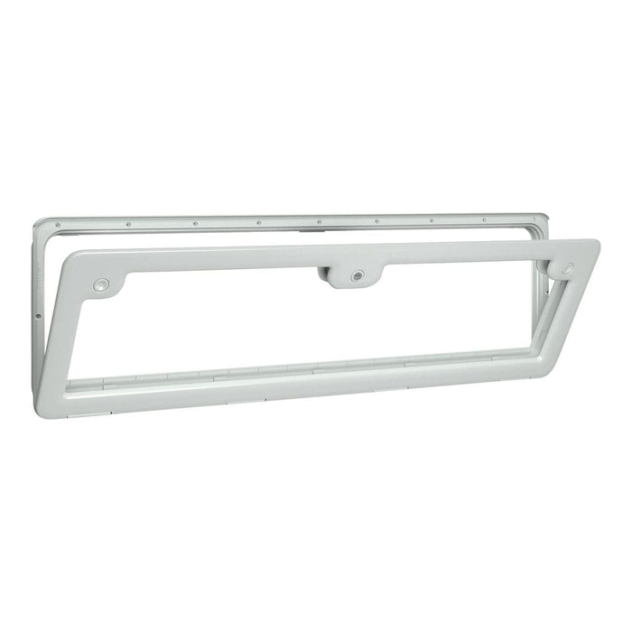 Puerta de servicio Thetford modelo 7 blanca para caravana o autocaravana, vista frontal